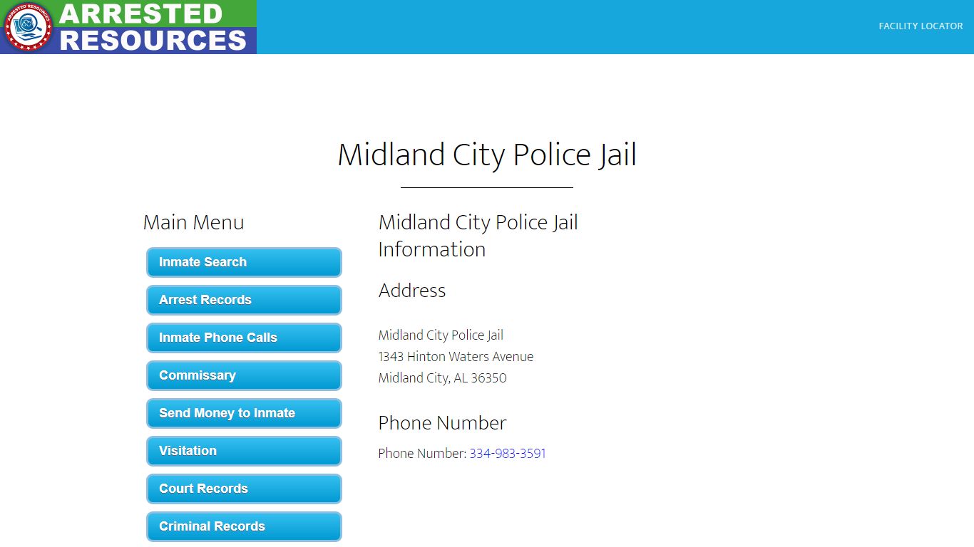 Midland City Police Jail - Inmate Search - Midland City, AL