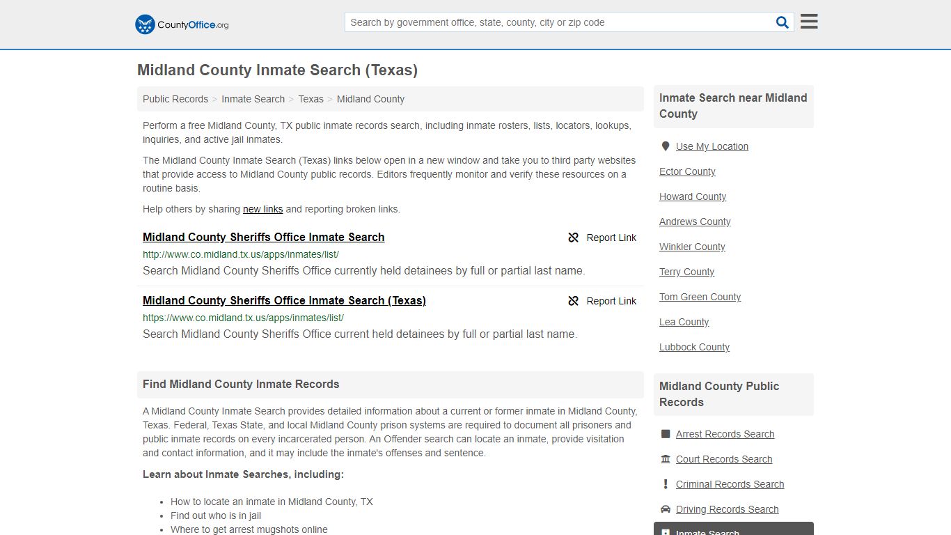 Inmate Search - Midland County, TX (Inmate Rosters & Locators)